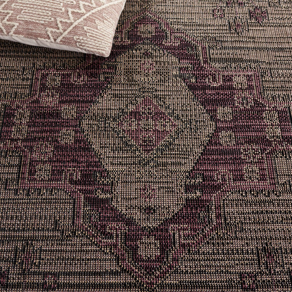 Safavieh Hammock Area Rug - Elegant Chenille Polyester, Soft Texture, Easy Maintenance, Perfect For Home Decor Dark Beige ,Burgundy Chenille Polyester Hak308b-5