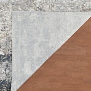 Amer Rugs Hamilton Contemporary Power-loom Area Rug - Plush Soft Design, Durable Artistry For Modern Spaces Beige,Indigo Viscose, Polyester Ham10203