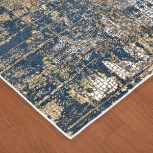 Amer Rugs Hamilton Contemporary Power-loom Area Rug - Plush Soft Design, Durable Artistry For Modern Spaces Beige,Indigo Viscose, Polyester Ham10203