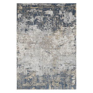 Amer Rugs Hamilton Contemporary Power-loom Area Rug - Plush Soft Design, Durable Artistry For Modern Spaces Beige,Indigo Viscose, Polyester Ham10203