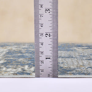 Amer Rugs Hamilton Contemporary Power-loom Area Rug - Plush Soft Design, Durable Artistry For Modern Spaces Beige,Indigo Viscose, Polyester Ham10203