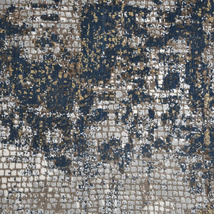 Amer Rugs Hamilton Contemporary Power-loom Area Rug - Plush Soft Design, Durable Artistry For Modern Spaces Beige,Indigo Viscose, Polyester Ham10203