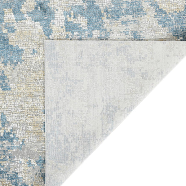 Amer Rugs Hamilton Contemporary Power-loom Area Rug - Plush Soft Design, Durable Artistry For Modern Spaces Ivory,Blue Viscose, Polyester Ham20203