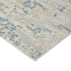 Amer Rugs Hamilton Contemporary Power-loom Area Rug - Plush Soft Design, Durable Artistry For Modern Spaces Ivory,Blue Viscose, Polyester Ham20203
