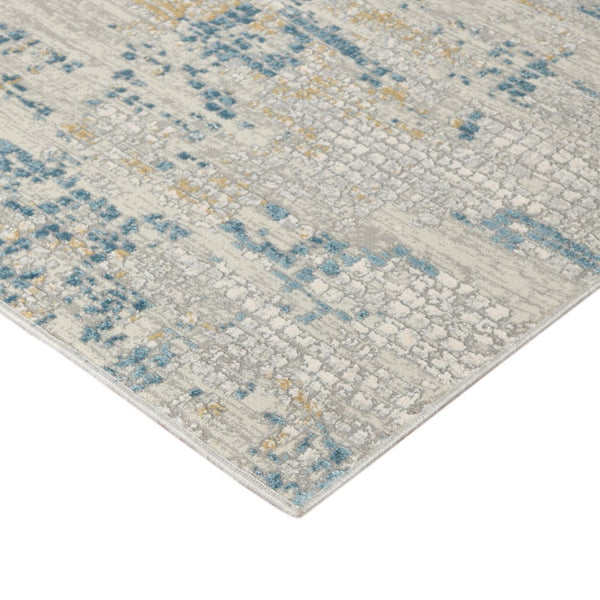 Amer Rugs Hamilton Contemporary Power-loom Area Rug - Plush Soft Design, Durable Artistry For Modern Spaces Ivory,Blue Viscose, Polyester Ham20203