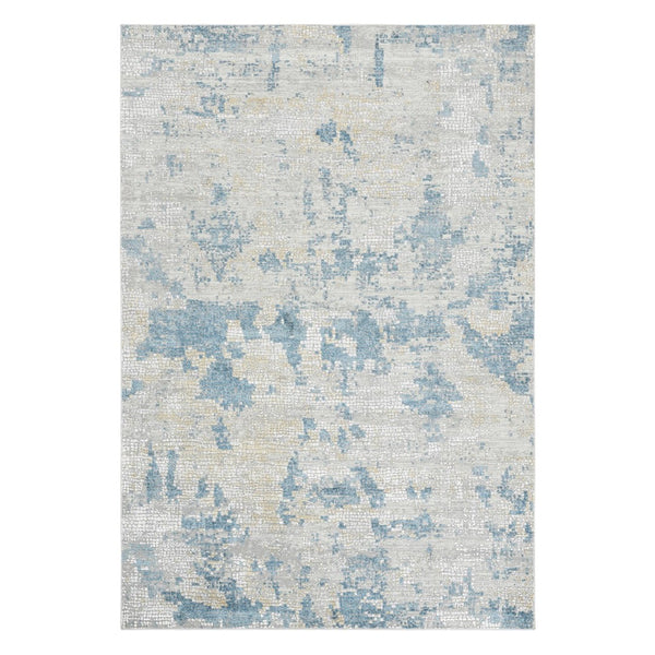 Amer Rugs Hamilton Contemporary Power-loom Area Rug - Plush Soft Design, Durable Artistry For Modern Spaces Ivory,Blue Viscose, Polyester Ham20203