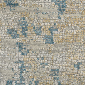 Amer Rugs Hamilton Contemporary Power-loom Area Rug - Plush Soft Design, Durable Artistry For Modern Spaces Ivory,Blue Viscose, Polyester Ham20203