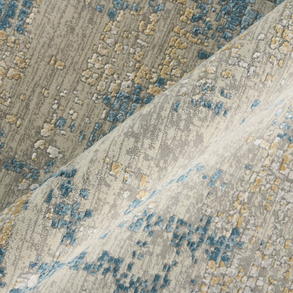 Amer Rugs Hamilton Contemporary Power-loom Area Rug - Plush Soft Design, Durable Artistry For Modern Spaces Ivory,Blue Viscose, Polyester Ham20203