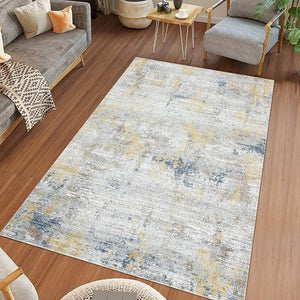 Amer Rugs Hamilton Contemporary Power-loom Area Rug - Plush Soft Design, Durable Artistry For Modern Spaces Gold Viscose, Polyester Ham30203