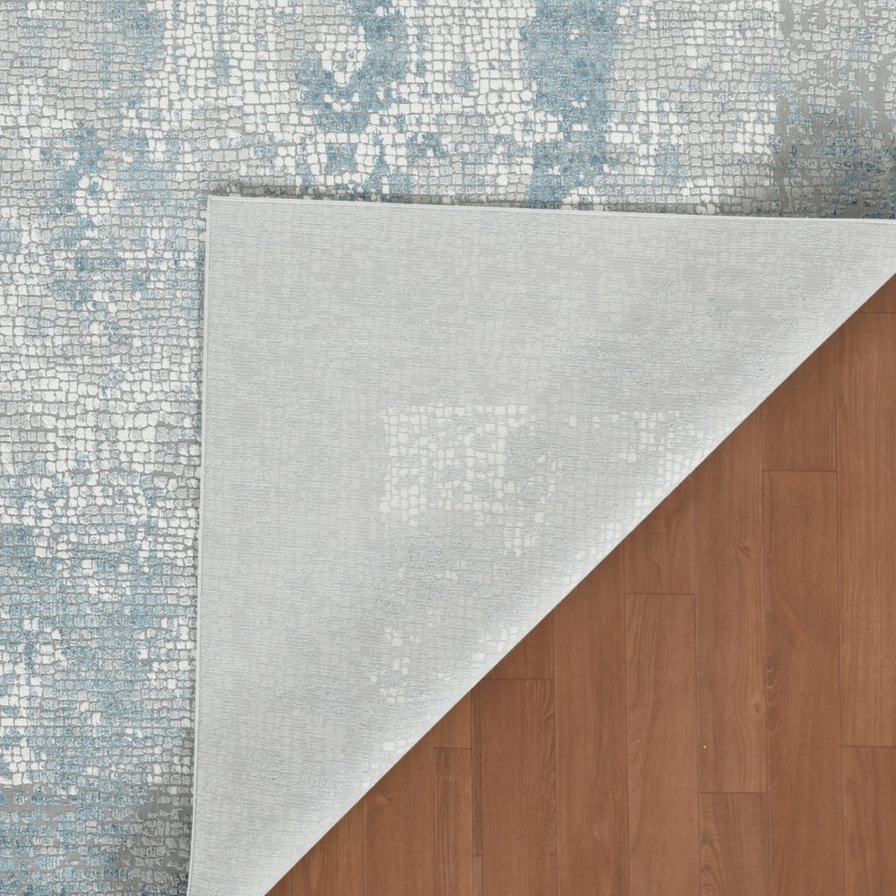 Amer Rugs Hamilton Contemporary Power-loom Area Rug - Plush, Durable Design For Modern Home Décor Enhancement Gray,Blue Viscose, Polyester Ham40203