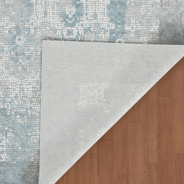 Amer Rugs Hamilton Contemporary Power-loom Area Rug - Plush, Durable Design For Modern Home Décor Enhancement Gray,Blue Viscose, Polyester Ham40203