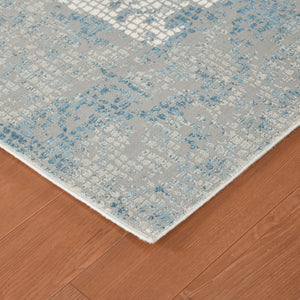 Amer Rugs Hamilton Contemporary Power-loom Area Rug - Plush, Durable Design For Modern Home Décor Enhancement Gray,Blue Viscose, Polyester Ham40203