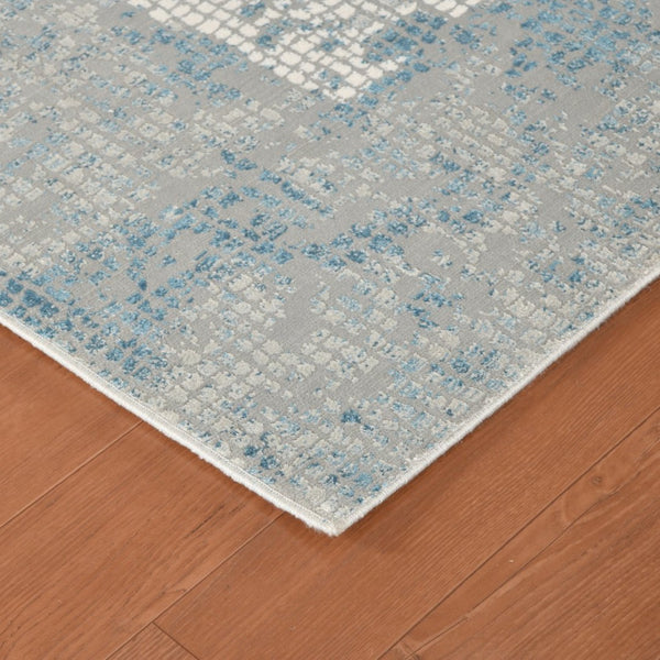 Amer Rugs Hamilton Contemporary Power-loom Area Rug - Plush, Durable Design For Modern Home Décor Enhancement Gray,Blue Viscose, Polyester Ham40203