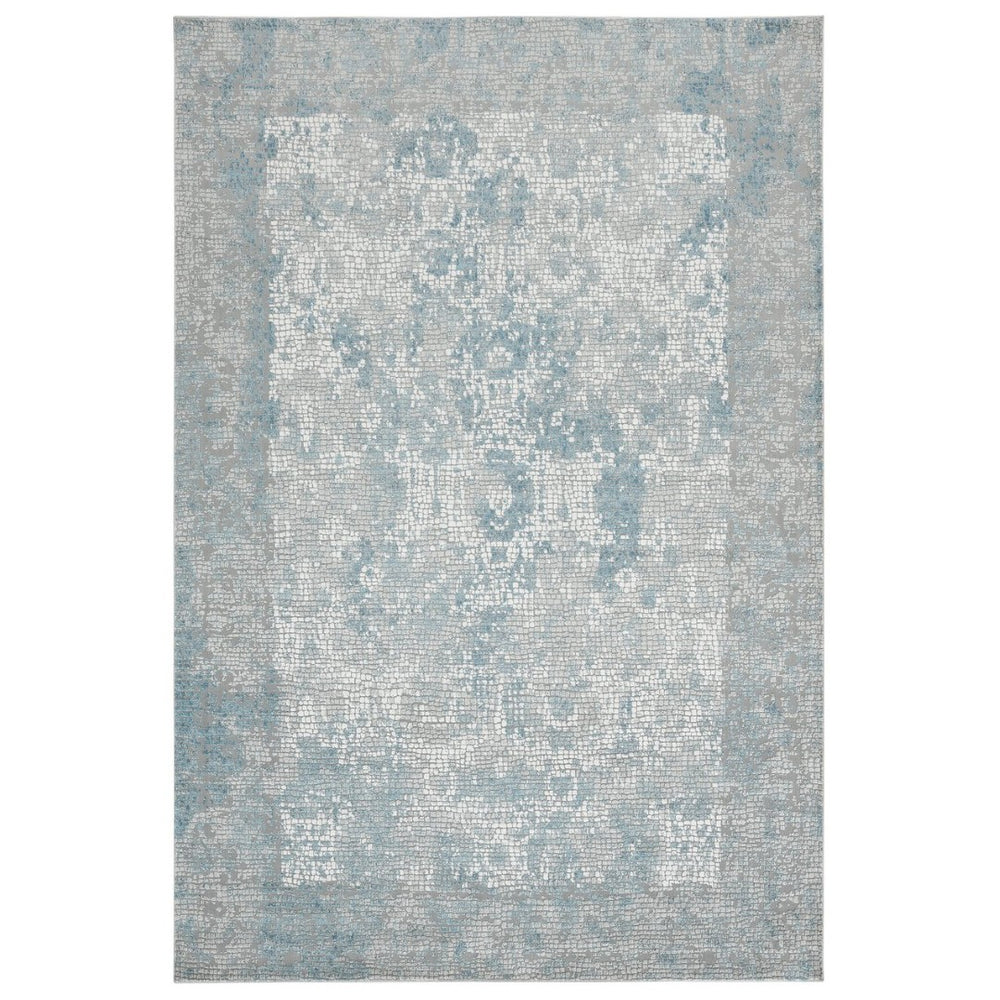 Amer Rugs Hamilton Contemporary Power-loom Area Rug - Plush, Durable Design For Modern Home Décor Enhancement Gray,Blue Viscose, Polyester Ham40203