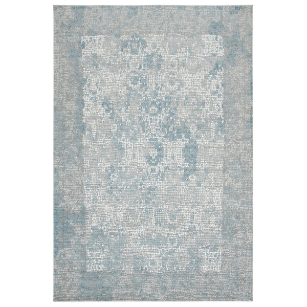 Amer Rugs Hamilton Contemporary Power-loom Area Rug - Plush, Durable Design For Modern Home Décor Enhancement Gray,Blue Viscose, Polyester Ham40203