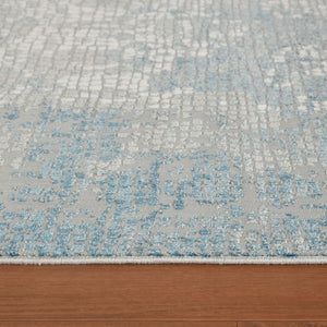 Amer Rugs Hamilton Contemporary Power-loom Area Rug - Plush, Durable Design For Modern Home Décor Enhancement Gray,Blue Viscose, Polyester Ham40203
