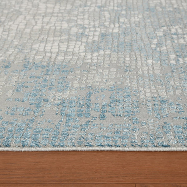 Amer Rugs Hamilton Contemporary Power-loom Area Rug - Plush, Durable Design For Modern Home Décor Enhancement Gray,Blue Viscose, Polyester Ham40203