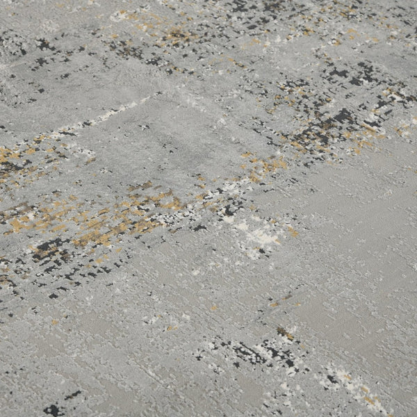 Amer Rugs Hamilton Contemporary Power-loom Area Rug - Plush Soft Design, Durable Artistry For Modern Spaces Gray,Gold Viscose, Polyester Ham50203