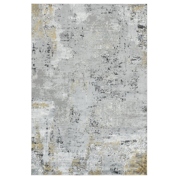 Amer Rugs Hamilton Contemporary Power-loom Area Rug - Plush Soft Design, Durable Artistry For Modern Spaces Gray,Gold Viscose, Polyester Ham50203