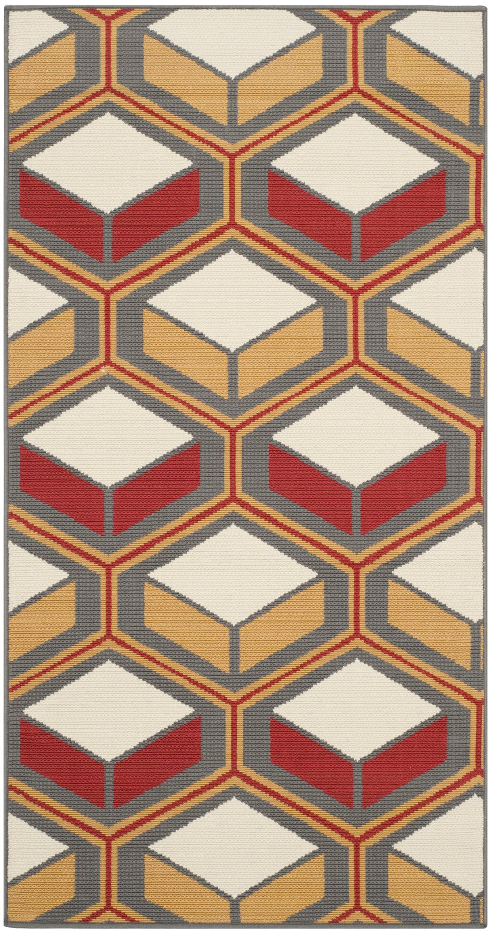 Safavieh Hampton 512 Power Loomed  Rug Dark Grey / Rust HAM512CD-3