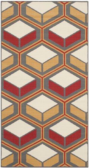 Safavieh Hampton 512 Power Loomed  Rug Dark Grey / Rust HAM512CD-3