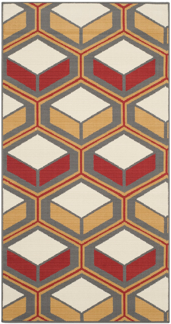 Safavieh Hampton 512 Power Loomed  Rug Dark Grey / Rust HAM512CD-3
