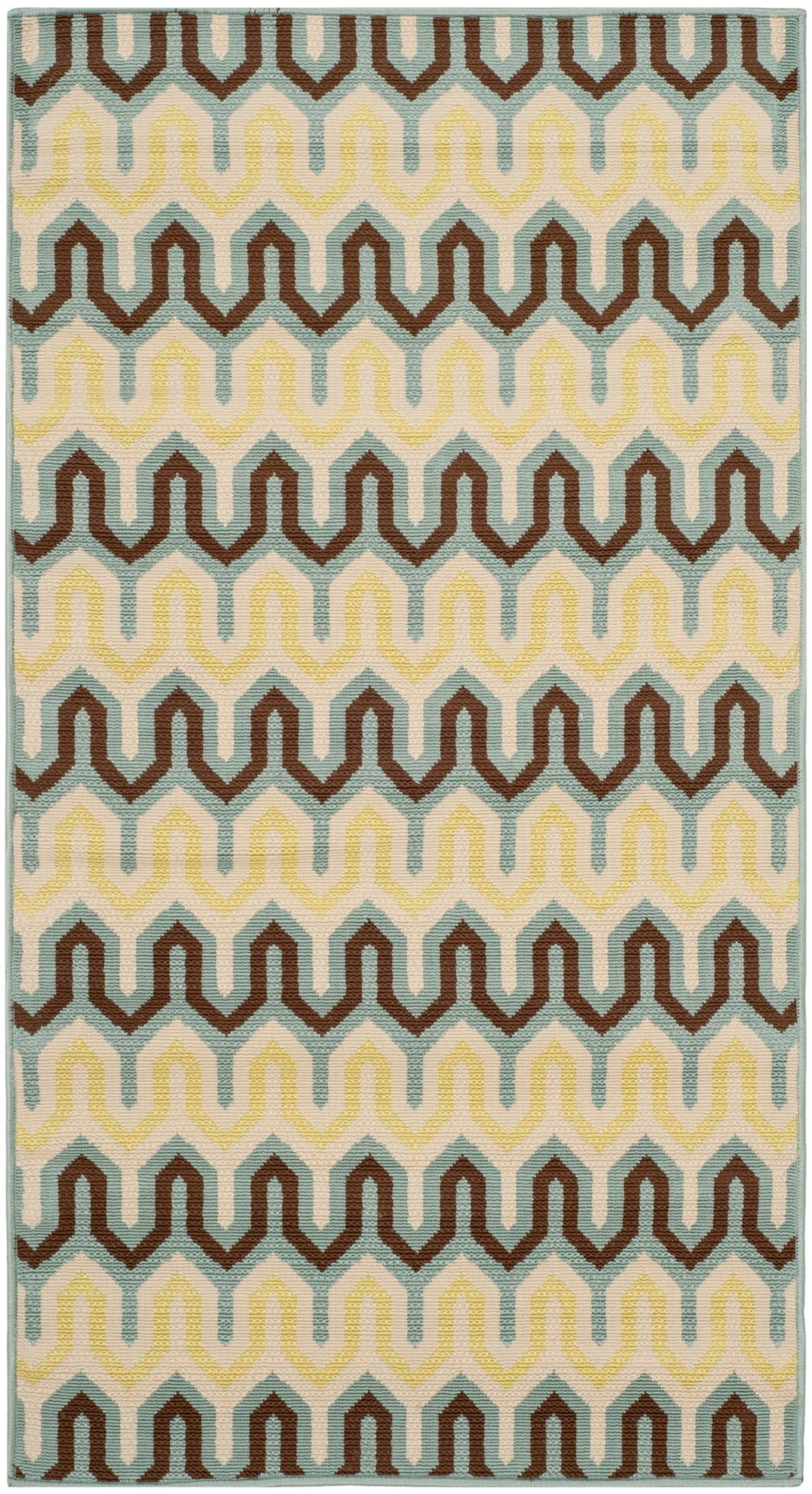 Safavieh Hampton 516 Power Loomed  Rug Light Blue / Green HAM516AL-3