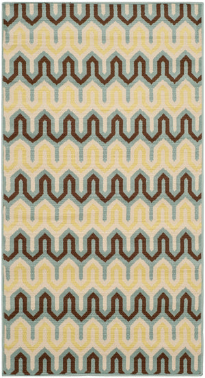 Safavieh Hampton 516 Power Loomed  Rug Light Blue / Green HAM516AL-3
