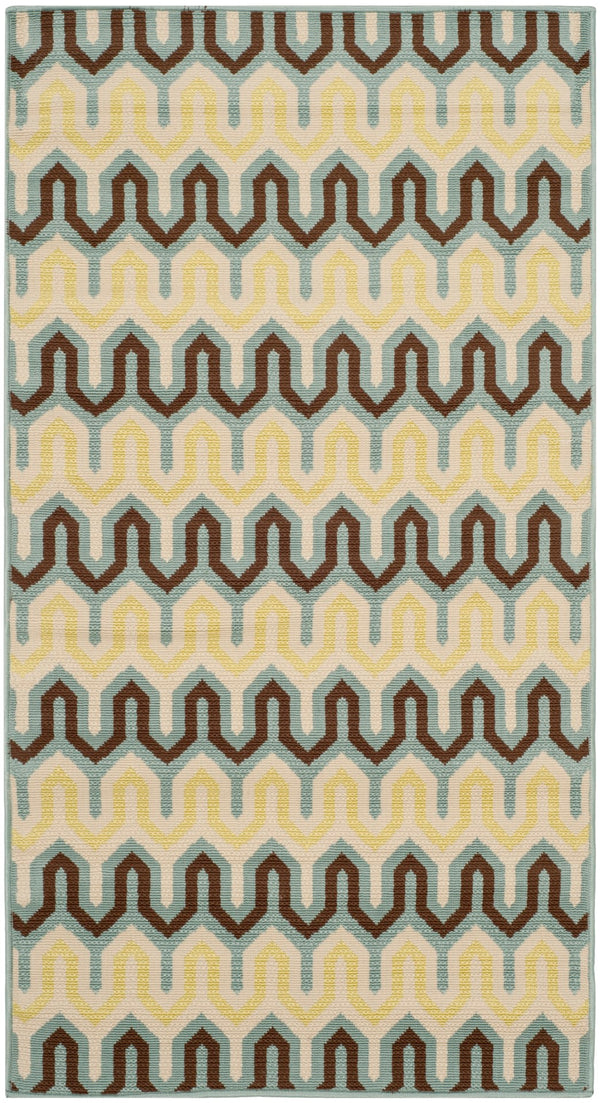 Safavieh Hampton 516 Power Loomed  Rug Light Blue / Green HAM516AL-3