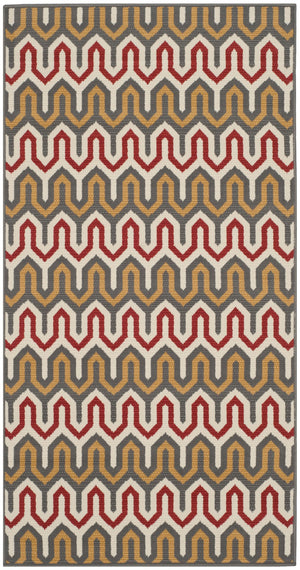 Safavieh Hampton 516 Power Loomed  Rug Dark Grey / Rust HAM516CD-3