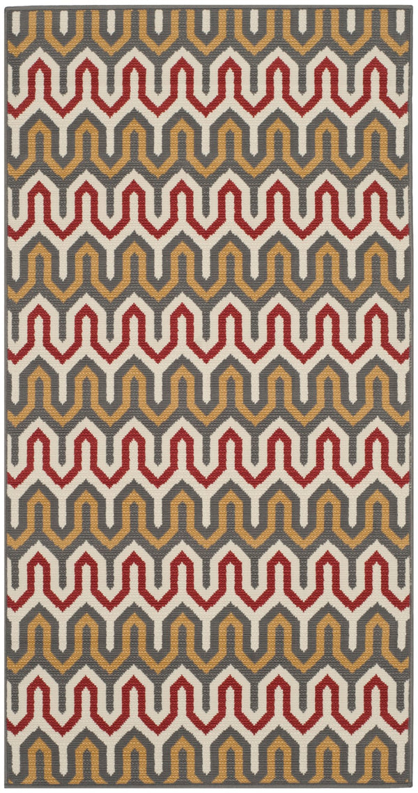 Safavieh Hampton 516 Power Loomed  Rug Dark Grey / Rust HAM516CD-3