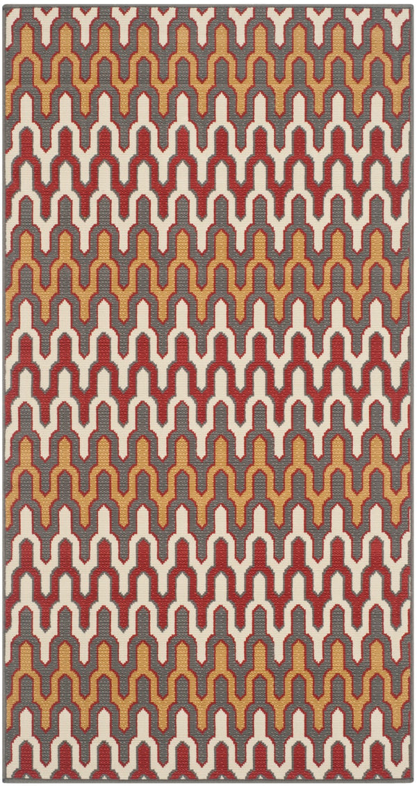 Safavieh Hampton 518 Power Loomed  Rug Dark Grey / Rust HAM518CD-3