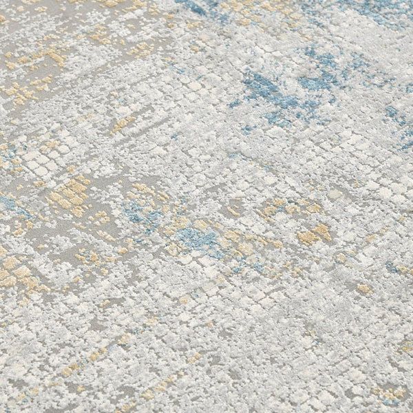 Amer Rugs Hamilton Contemporary Power-loom Area Rug - Plush Soft Design, Durable Artistry For Modern Spaces Gold,Blue Viscose, Polyester Ham60203