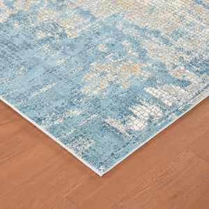 Amer Rugs Hamilton Contemporary Power-loom Area Rug - Plush Soft Design, Durable Artistry For Modern Spaces Gold,Blue Viscose, Polyester Ham60203