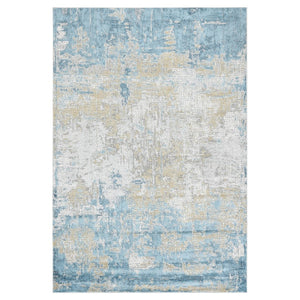 Amer Rugs Hamilton Contemporary Power-loom Area Rug - Plush Soft Design, Durable Artistry For Modern Spaces Gold,Blue Viscose, Polyester Ham60203