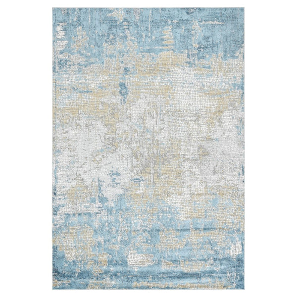 Amer Rugs Hamilton Contemporary Power-loom Area Rug - Plush Soft Design, Durable Artistry For Modern Spaces Gold,Blue Viscose, Polyester Ham60203