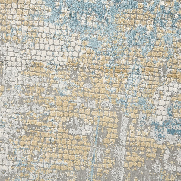 Amer Rugs Hamilton Contemporary Power-loom Area Rug - Plush Soft Design, Durable Artistry For Modern Spaces Gold,Blue Viscose, Polyester Ham60203