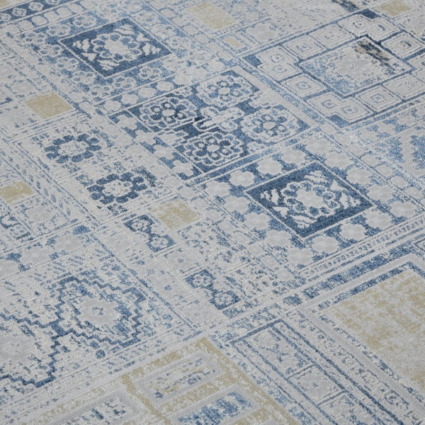 Amer Rugs Hamilton Modern Aztec Power-loom Area Rug - Luxurious Plush Design For Stylish Home Décor Ivory,Gold Viscose, Polyester Ham70203