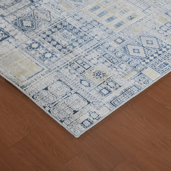 Amer Rugs Hamilton Modern Aztec Power-loom Area Rug - Luxurious Plush Design For Stylish Home Décor Ivory,Gold Viscose, Polyester Ham70203