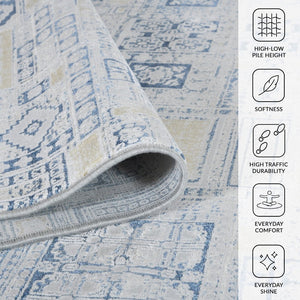 Amer Rugs Hamilton Modern Aztec Power-loom Area Rug - Luxurious Plush Design For Stylish Home Décor Ivory,Gold Viscose, Polyester Ham70203