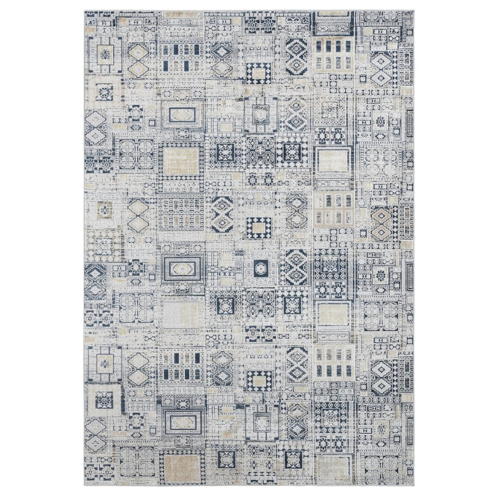 Amer Rugs Hamilton Modern Aztec Power-loom Area Rug - Luxurious Plush Design For Stylish Home Décor Ivory,Gold Viscose, Polyester Ham70203