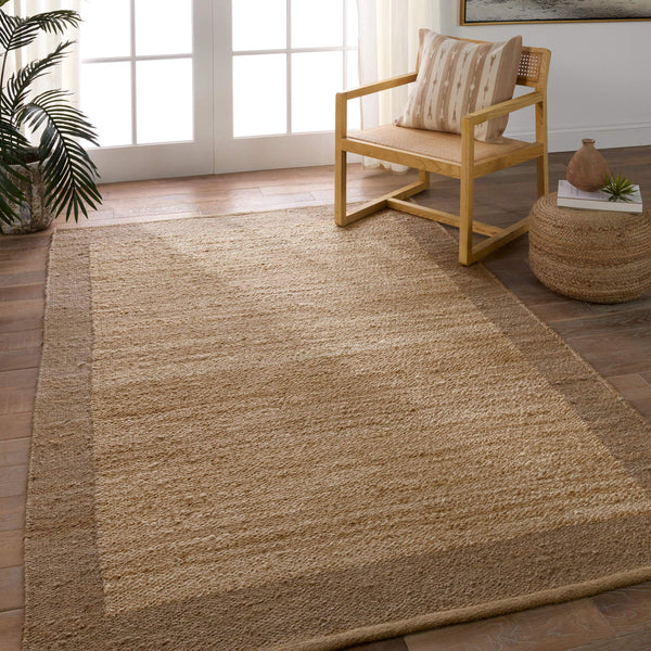 Jaipur Living Jaipur Living Hanover Handwoven Jute Area Rug Bordered Natural Brown Farmhouse Accent 8' x 10' RUG157359