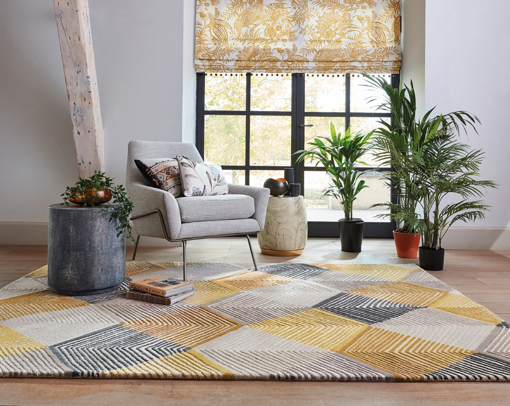 Brink & Campman Harlequin Rhythm Grey/Blue/Brown/Yellow 8'2" x 11'6"