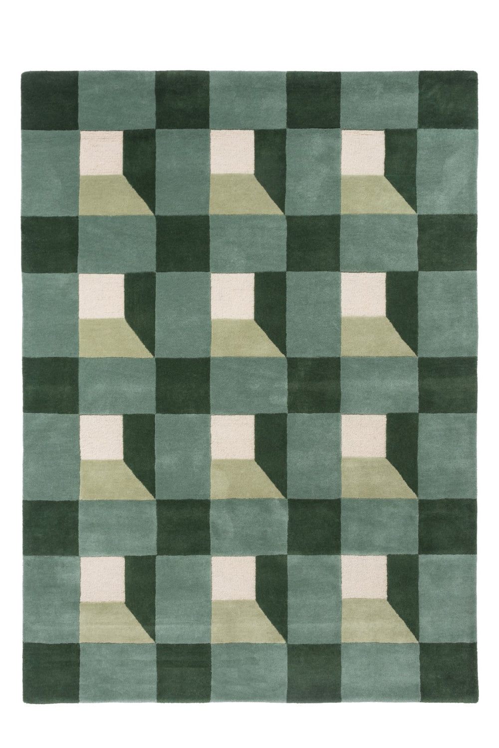 Brink & Campman Harlequin Blocks 100% Pure New Wool Handtufted Rug Fern 100% pure new wool 141907170240-BRINK-CAMPMAN