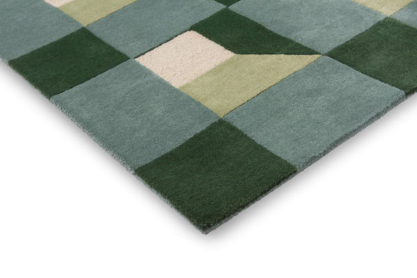 Brink & Campman Harlequin Blocks 100% Pure New Wool Handtufted Rug Fern 100% pure new wool 141907170240-BRINK-CAMPMAN