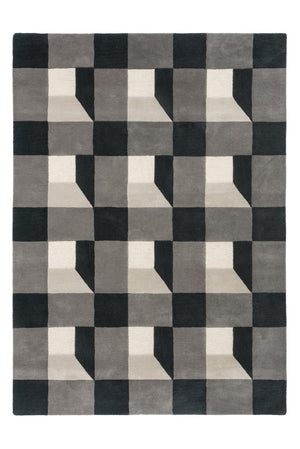 Brink & Campman Harlequin Blocks 100% Pure New Wool Handtufted Rug Slate 100% pure new wool 141904250350-BRINK-CAMPMAN