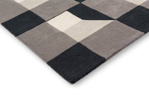 Brink & Campman Harlequin Blocks 100% Pure New Wool Handtufted Rug Slate 100% pure new wool 141904250350-BRINK-CAMPMAN