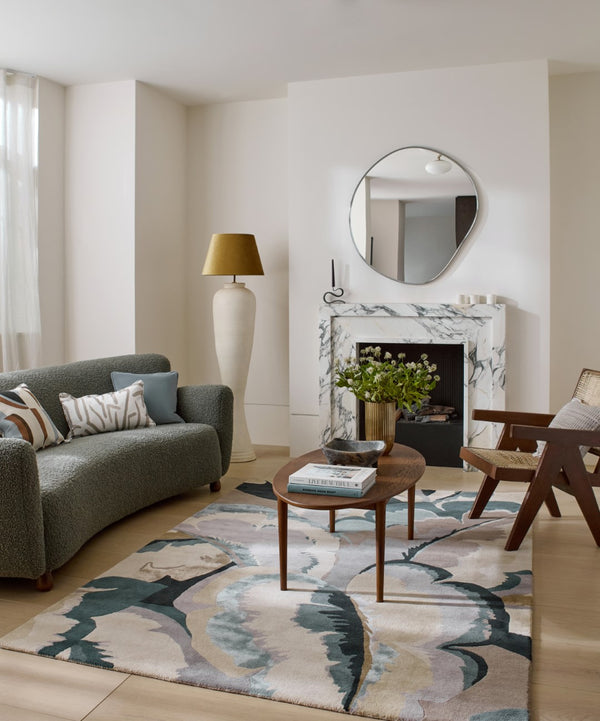 Brink & Campman Harlequin Calathea 87% Pure New Wool / 13% Viscose Handtufted Rug Shiitake,Wild Water 87% pure new wool   13% viscose 142905200280-BRINK-CAMPMAN