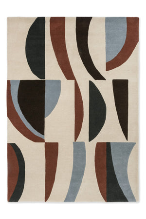 Brink & Campman Harlequin Torillo 100% Pure New Wool Handtufted Rug Cornflower,Walnut 100% pure new wool 143905250350-BRINK-CAMPMAN