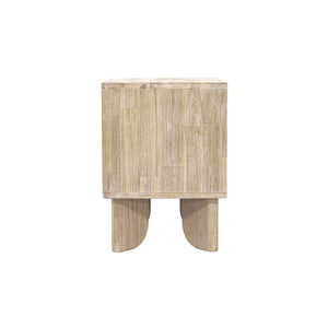 Lh Imports Haru Nightstand - Modern Elegance With Unique Hidden Handles For Stylish Storage & Home Beautification Beige Acacia,Acacia Veneer,Mdf Har002